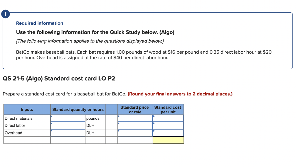 Please solve and show work, thanks! Required information Use the following information