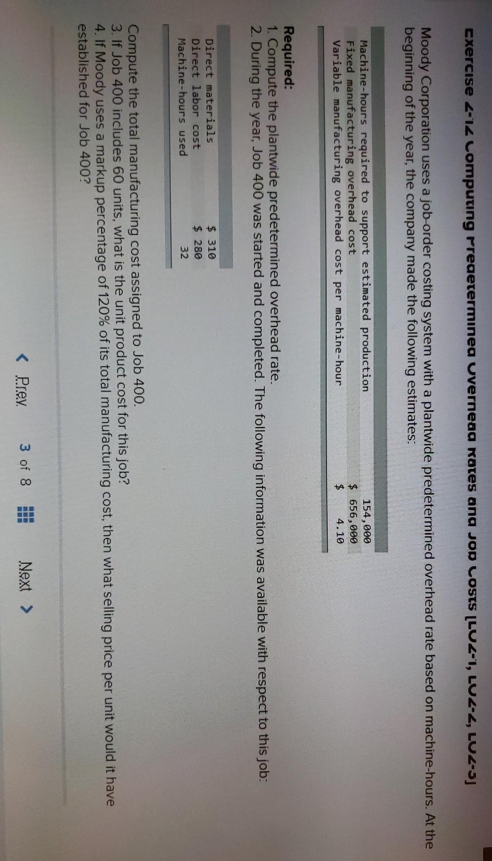  Exercise 2-12 computing Fredeterminea uverneaa rates ana jod Losts [LU 4-1,
