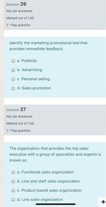 Marked out of 1.00 Flag question Which one of the following statements