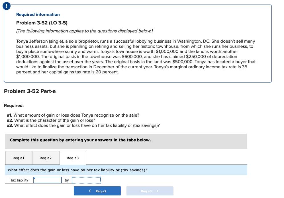 Please answer Req a3 Required information Problem 3-52 (LO 3-5) (The