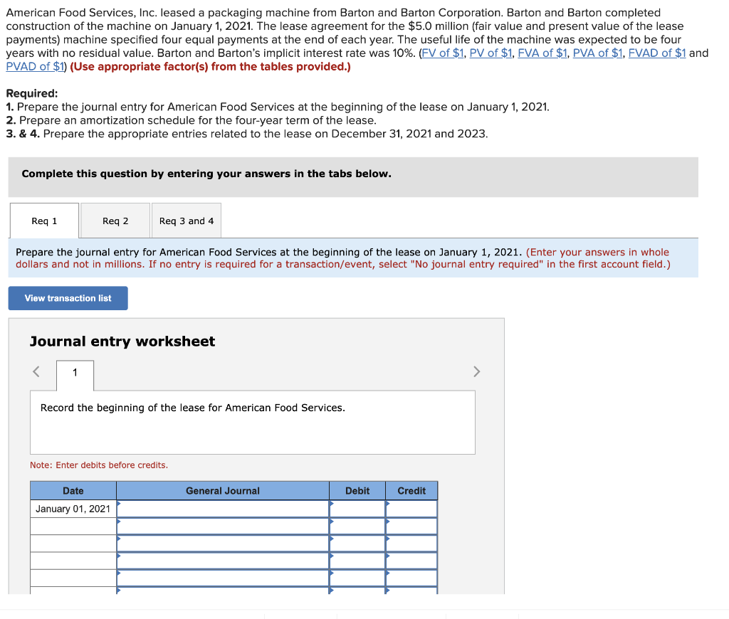  American Food Services, Inc. leased a packaging machine from Barton and