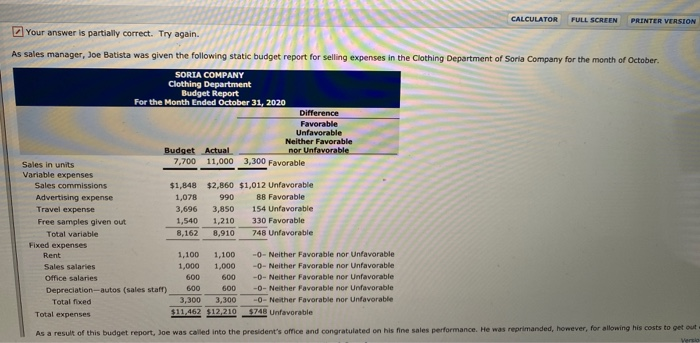  CALCULATOR FULL SCREEN PRINTER VERSION Your answer is partially correct. Try