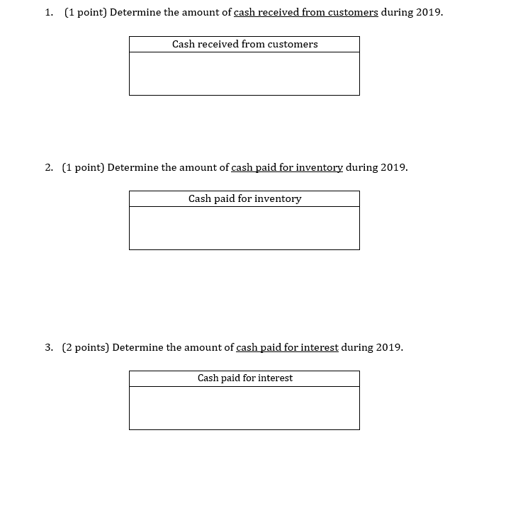 Help with these 6 questions using the balance sheet and income statement