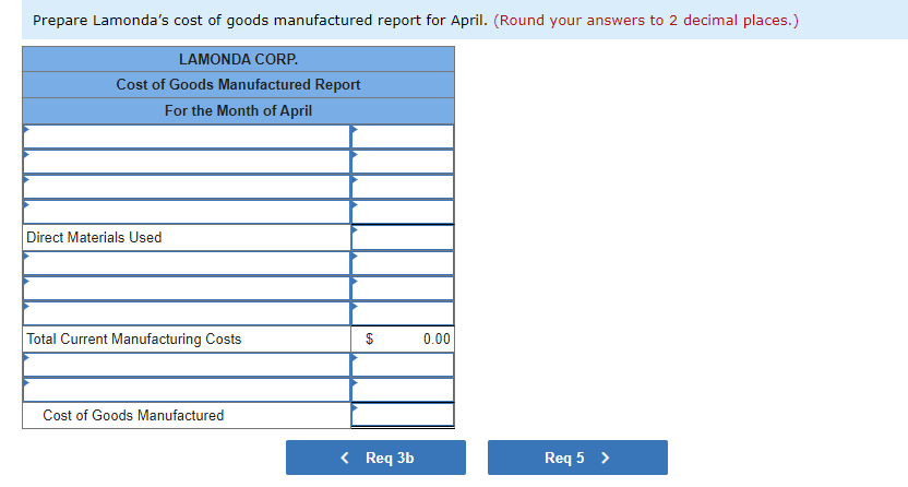 Lamonda Corp. uses a job order cost system. On April 1, the