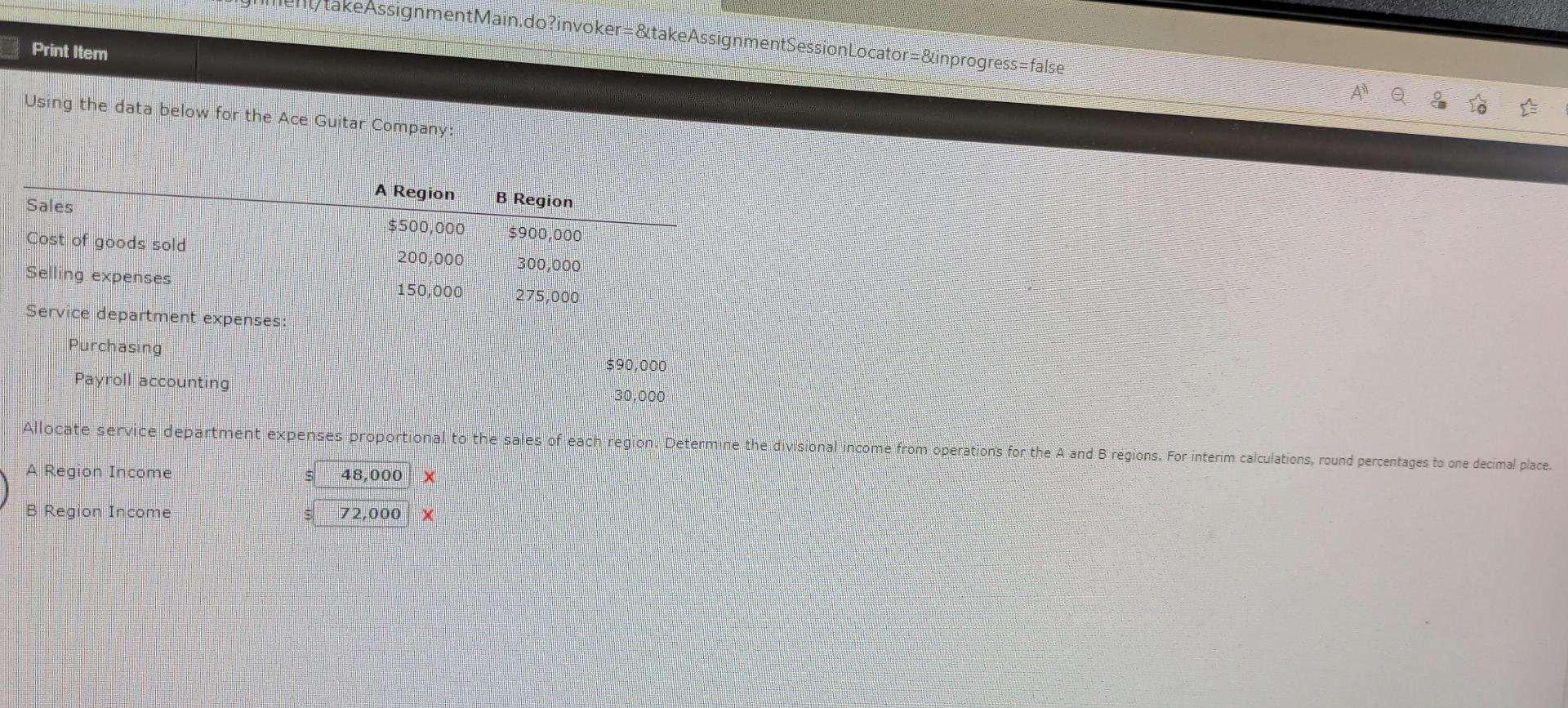  keAssignmentMain.do?invoker=&takeAssignmentSessionLocator=&inprogress=false Print Item Using the data below for the Ace Guitar