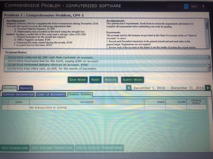 1 NEXT ? Problem 1: Comprehensive Problem, CP4-1 Background: Assignment: Mares Delnery