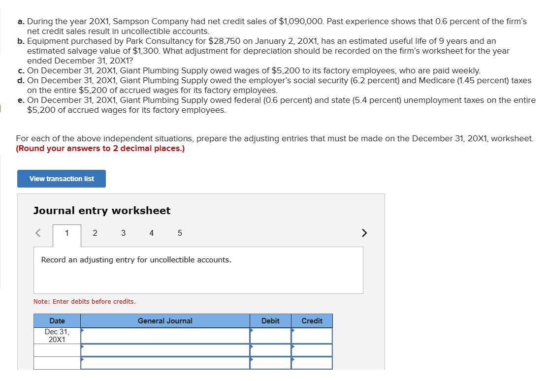  a. During the year 20X1, Sampson Company had net credit sales