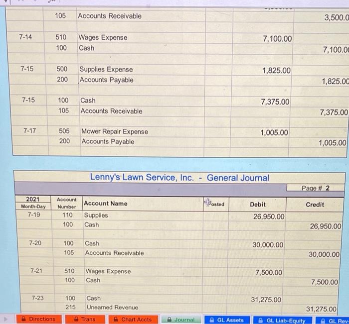for work performed during the 1st week of July. July 10 Complete
