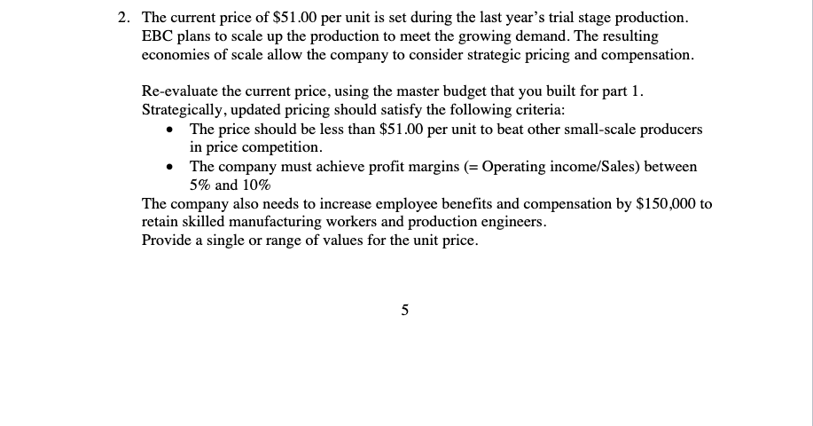 are as follows: The selling price for 2023 has been set at