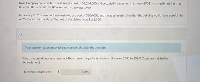  need help with part D please Nash Company constructed a building
