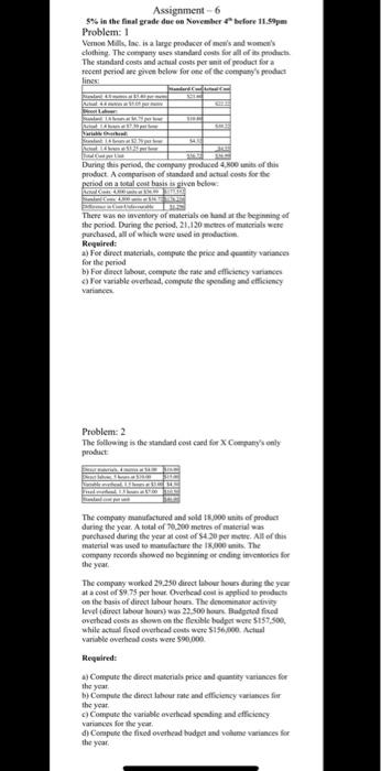  Assignment-6 $% in the final grade due on November before 11.pm