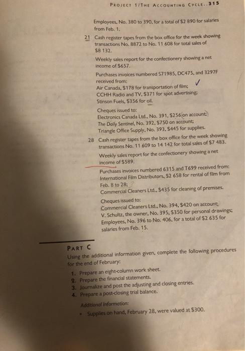 four parts to the project-Parts A, B, C, and D. . Part