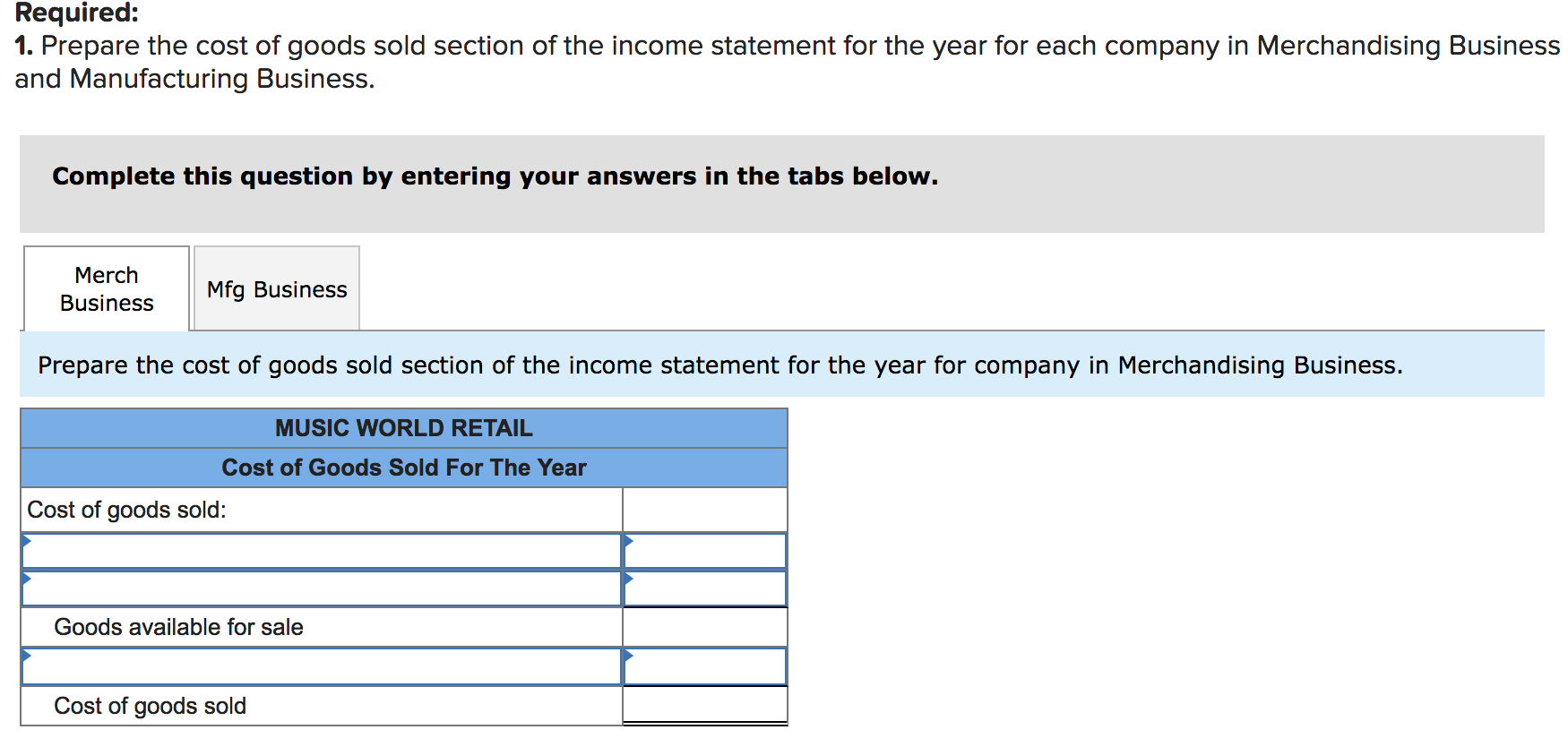 LO C4, P1 Shown here are annual financial data taken from two