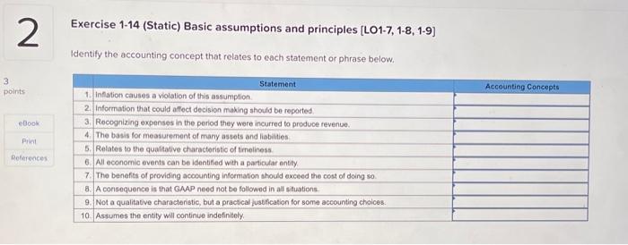  2 Exercise 1-14 (Static) Basic assumptions and principles (LO1-7, 1-8, 1-9)