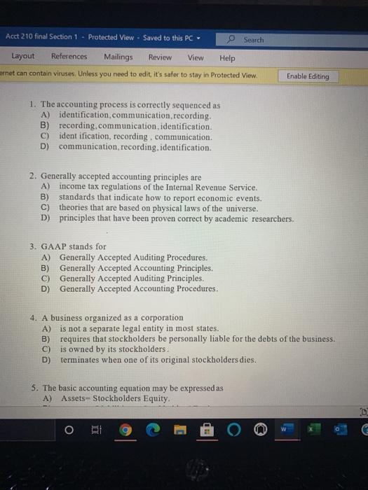  Acct 210 final Section 1 - Protected View - Saved to