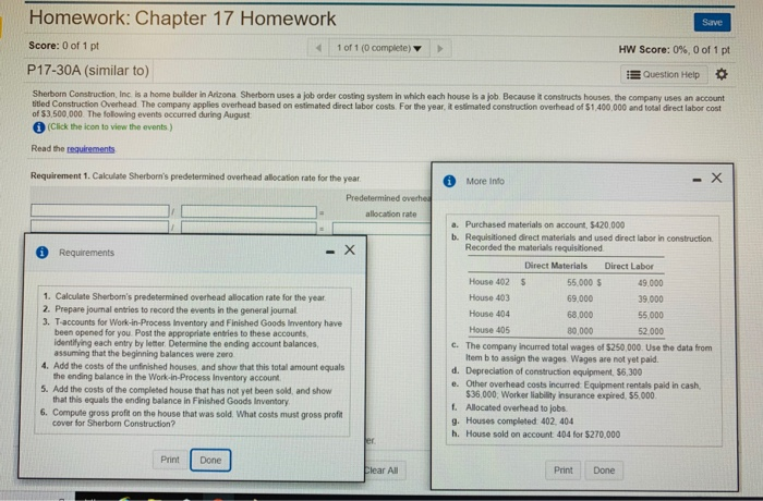  Homework: Chapter 17 Homework Save 1 of 1 (0 complete) HW