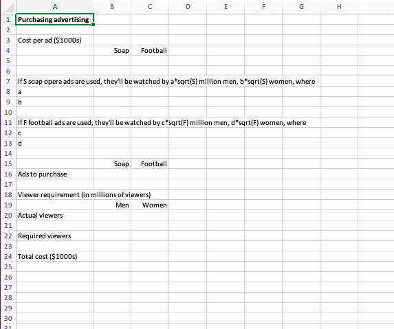 during soap operas and football games. Each soap opera ad costs $75,000,