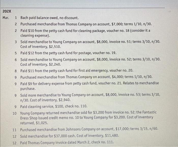 professional bookkeeper for The Fantastic Dress Shop, we have gathered the following