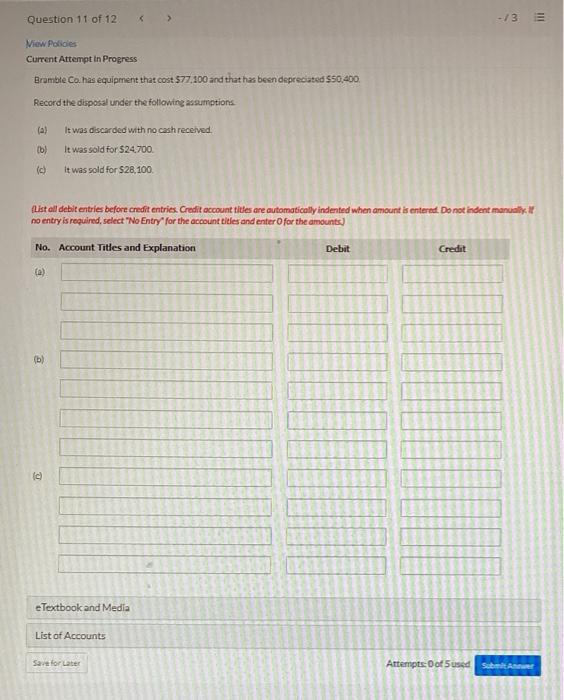 Question I t of 12 Ctrrent AttMVt CQ 577. was is Enoy