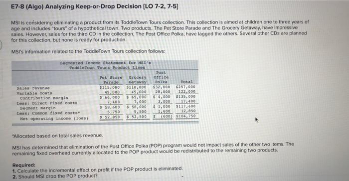 through E7-10. [The following information applies to the questions displayed below.) Morning