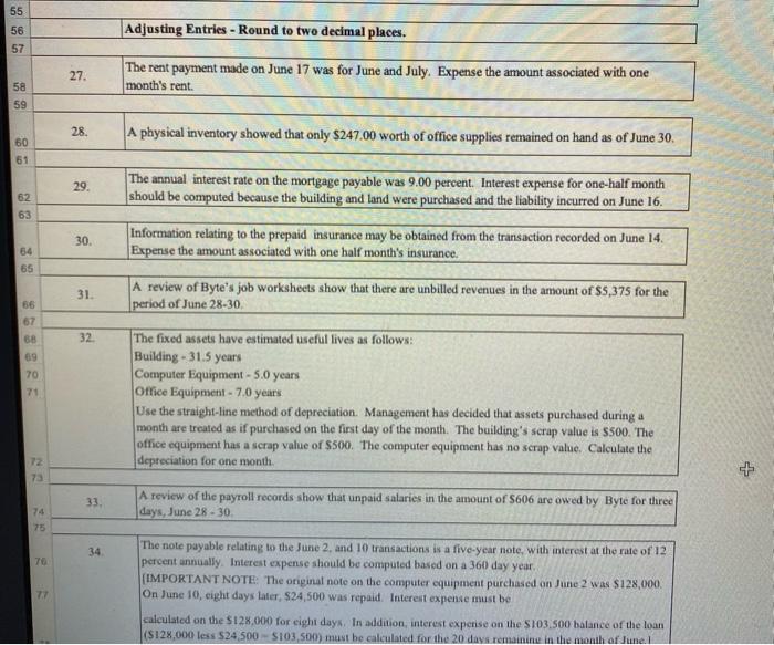  PREPARE A JOURNAL ENTRY 55 Adjusting Entries - Round to two
