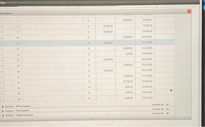 to the general ledger 3. prepare a post closing trial balance Instructions