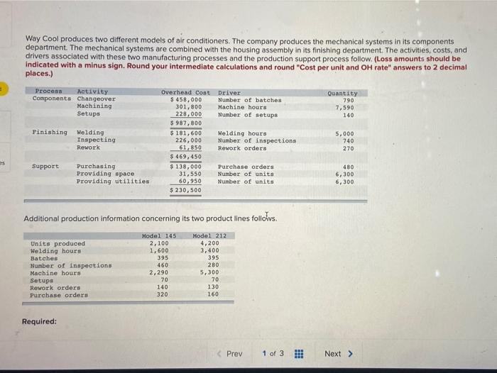 compute the overhead cost per unit for each product line. 0 2.