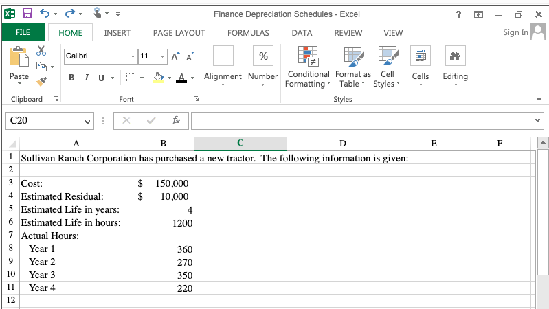 Prepare depreciation schedules using Straight-Line, Units-of-Production, and Double-Declining Balance Depreciation. *