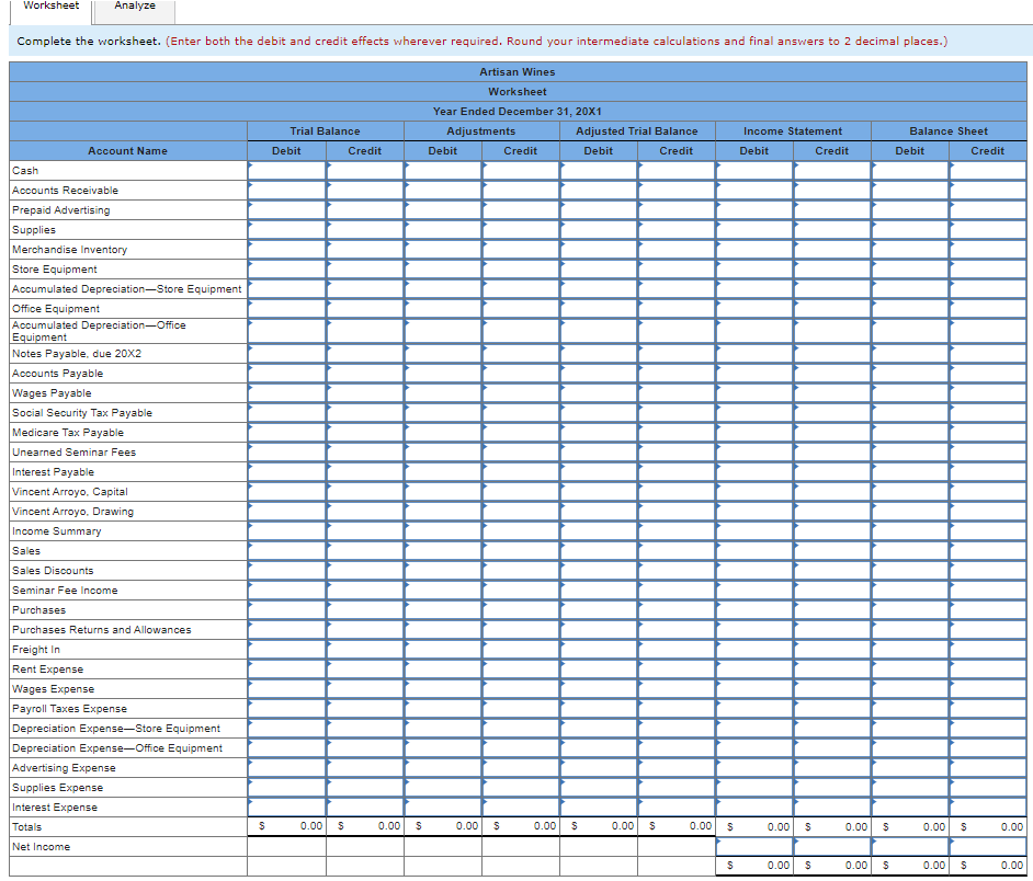 listed adjustments; Wages Payable, Social Security Tax Payable, Medicare Tax Payable, Interest
