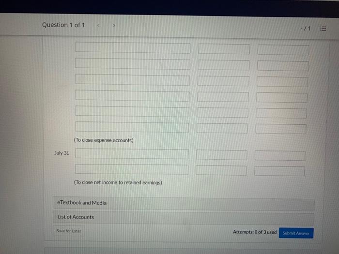 1,320 Supplies 720 Accounts payable $400 Unearned service revenue 1.140 Common stock