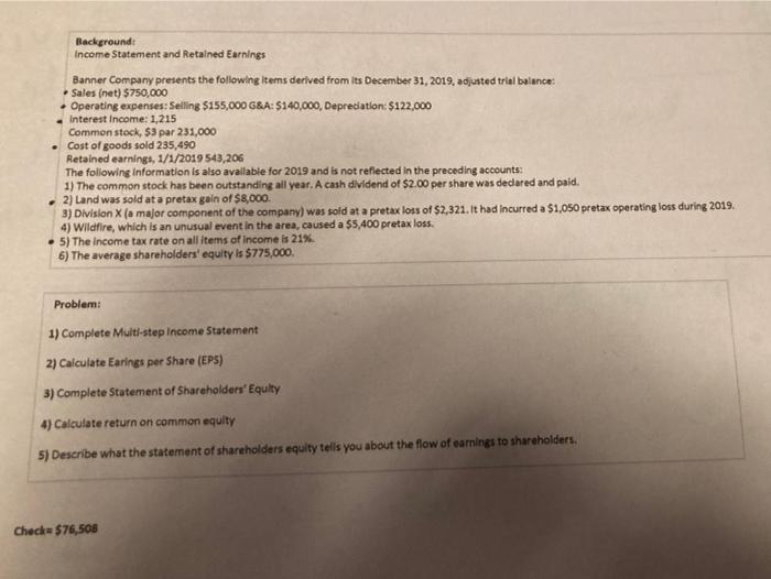 stockholders equity and return on common equity. Der Company comment For the