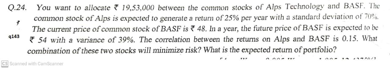 I need the answer as soon as possible 7 Q.24. You want