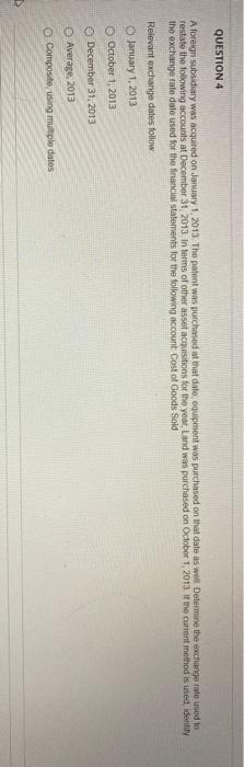  QUESTION 13 Kristen Corp. had six different operating segments reporting the