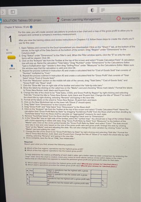  > Assignments SOLUTION: Tableau DEl projec... # Canvas Learning Management. 1