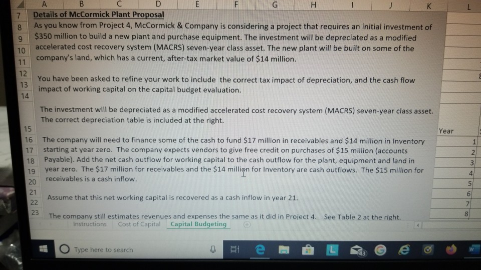 please help me with question #3 concerning my NPV and IRR.