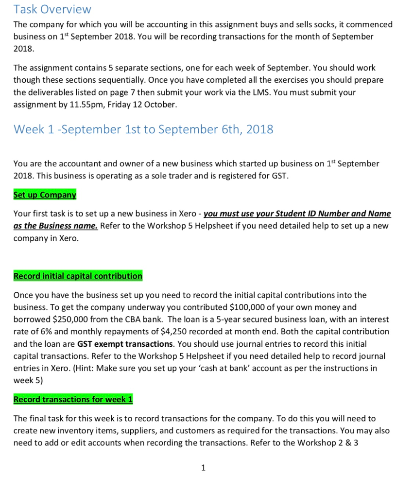 Please do the questions manually, without taking into consideration the XERO activities?