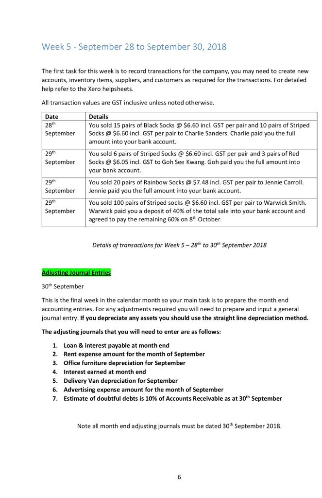 one for each week of September. You should work through these sections