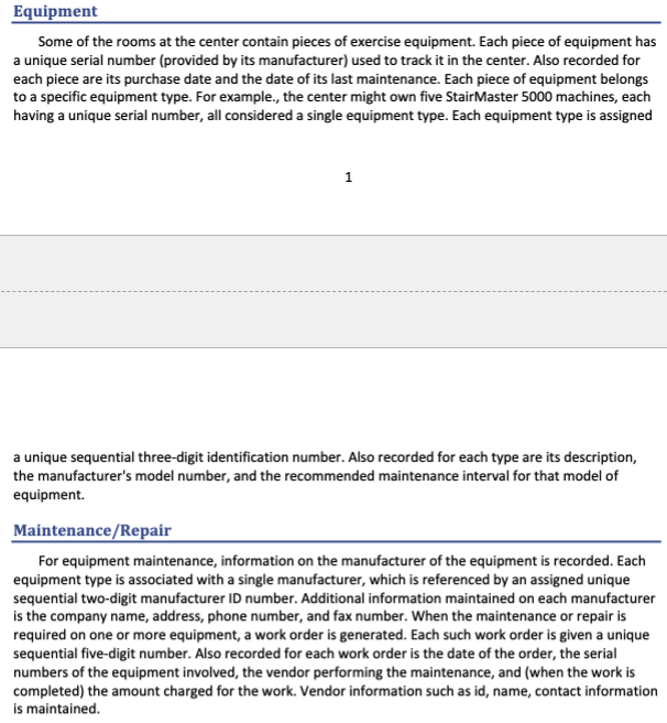 for parts 1 and 2 and SQL server/Access for part 3. Include