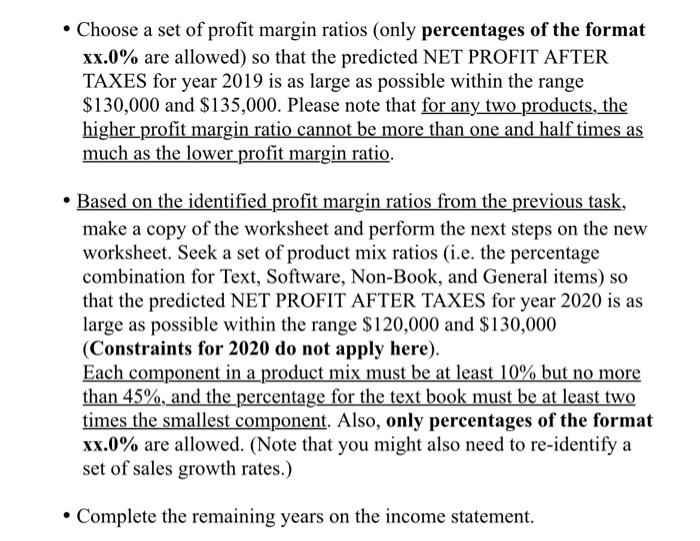 statement for a newly opened private bookstore. This bookstore expects sales of