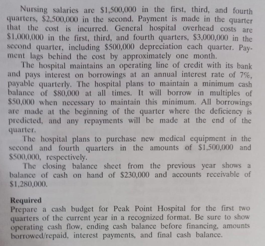peak in the second quarter of the year (April-June). The hospital catchment