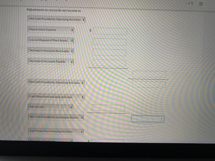 31 2020 2019 Cash $14,800 $10,300 Accounts receivable 21,500 23,500 Land 20,300
