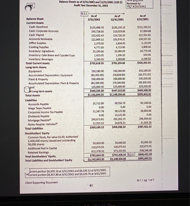 to B.3.3) a. Determine if the analyses of account fluctuations were appropriately