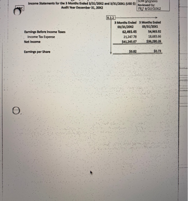 fluctuations provided by the auditors. Describe any problems you identify. Please document