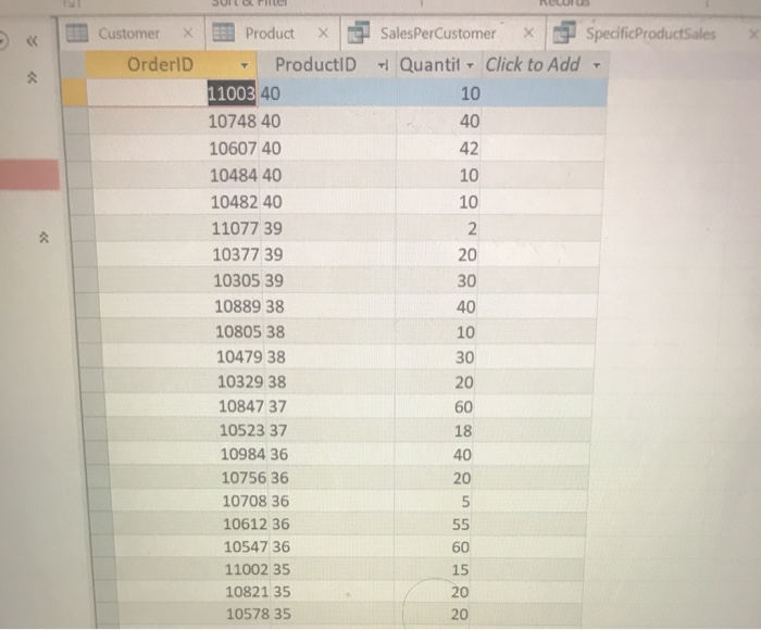 to one order, but a product can be on multiple orderlines. The