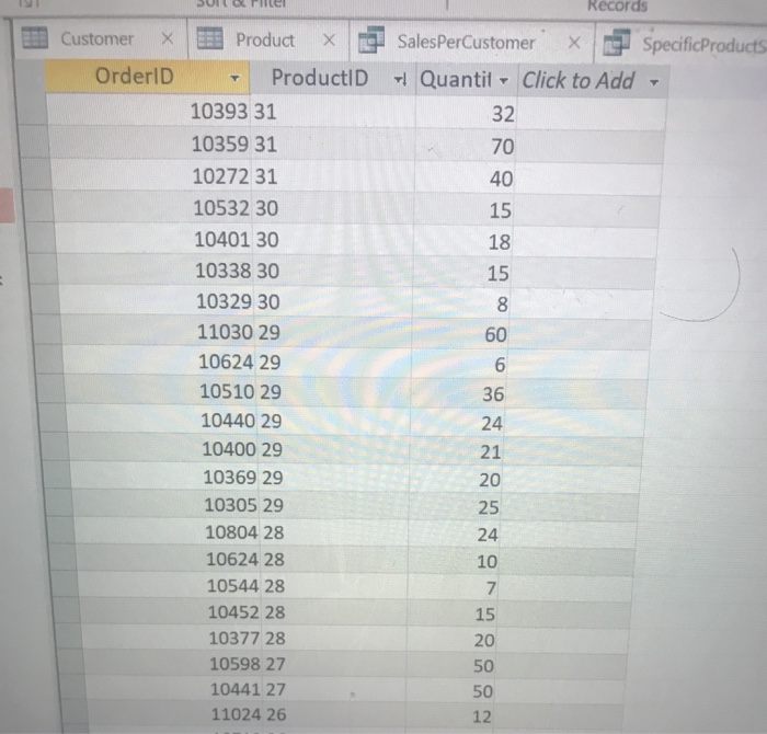 database user wishes to add an additional set of products into the