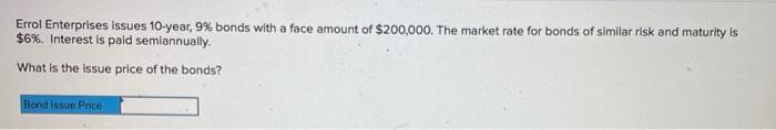  Errol Enterprises Issues 10-year, 9% bonds with a face amount of