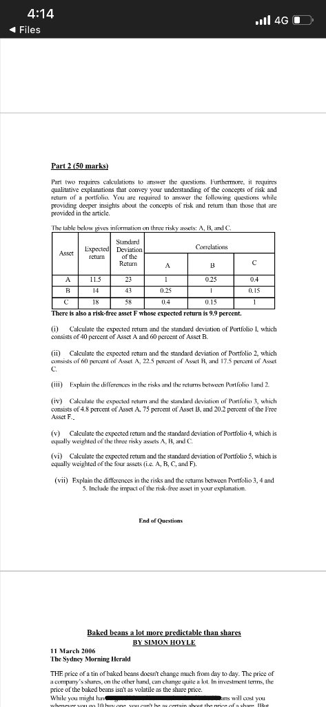 4:14 Files ...146 0 Part 2 (50 marks) Part two requires