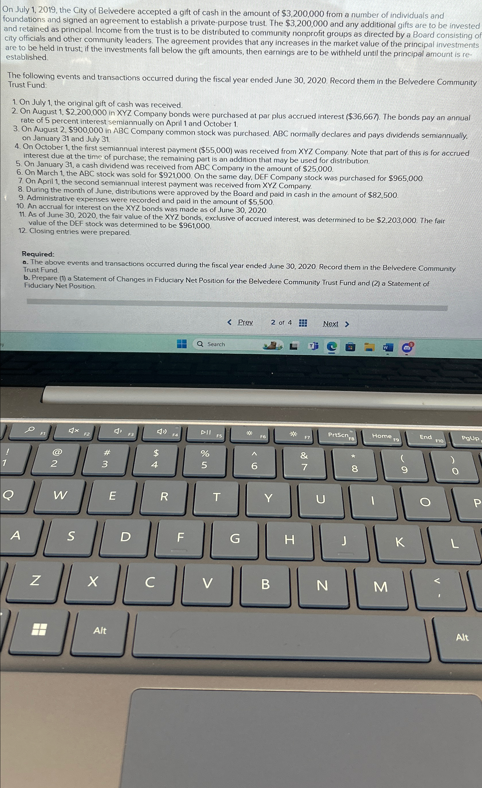  On July 1,2019, the City of Belvedere accepted a gift of