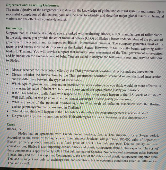  Objectives and Learning Outcomes: The main objective of the assignment is