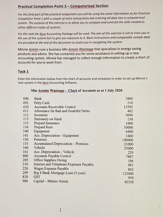  Practical Completion Point 3 - Computerised Section For this final part
